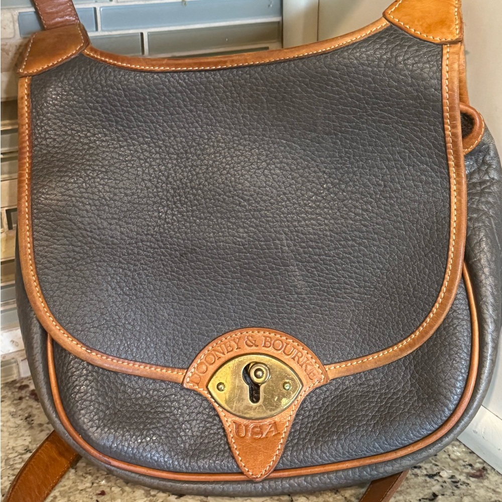 Vintage Dooney and Burke All Weather Leather Crossbody Calvary Saddlebag